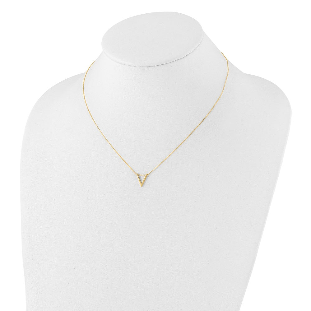 10K Polished V Necklace