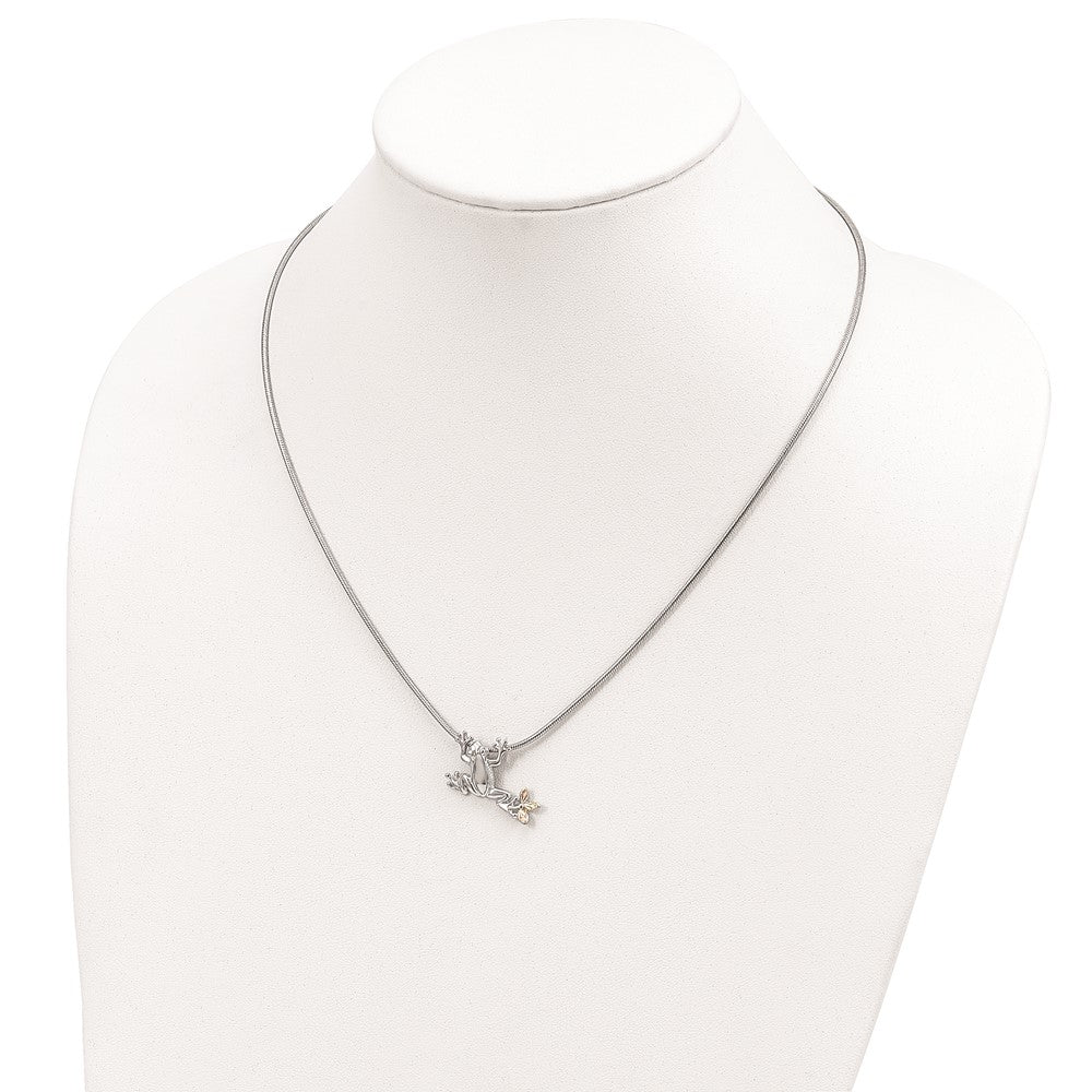 Landstrom's Mt. Rushmore Black Hills Sterling Silver 12K Gold Accents Frog Slide 20 inch Lobster Clasp Necklace 20 Inches