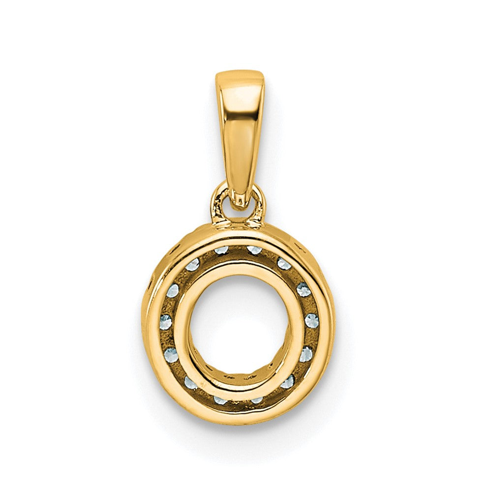 14K  Diamond Letter O Initial with Bail Pendant