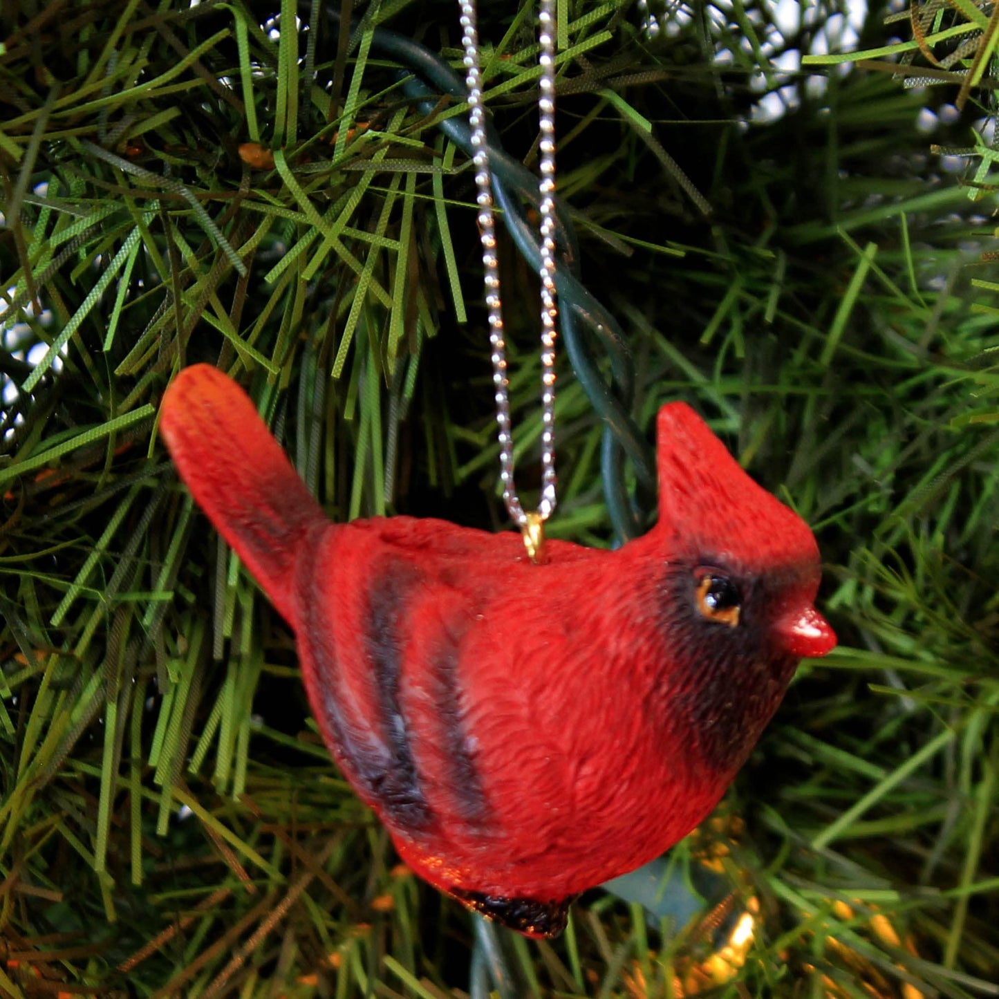 Holiday Ornament Male Cardinal, 1.75", Polyresin, Christmas Good Health, Decorative Hanging Ornaments, 134091