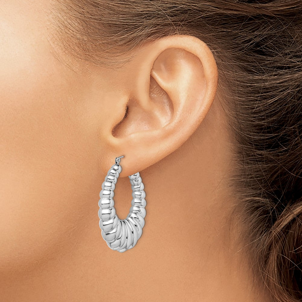Sterling Silver RH-plated Polished 10x8mm Cushion CZ Halo Post Earrings
