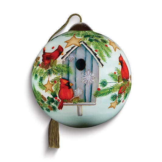 Neqwa Art Welcome Home by Helz Cuppleditch Hand-painted Glass Ornament