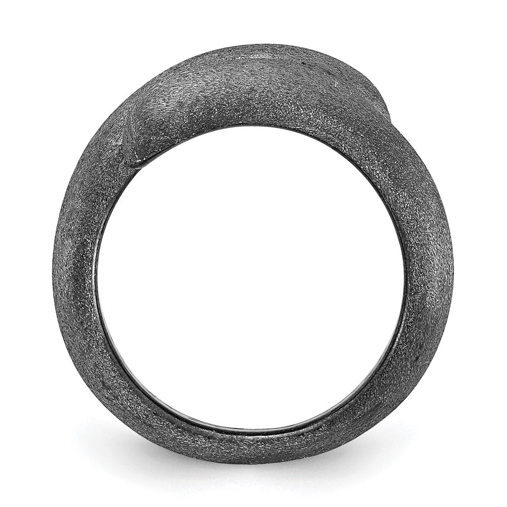 Sterling Silver Black Rhodium-plated Satin Size 8 Ring