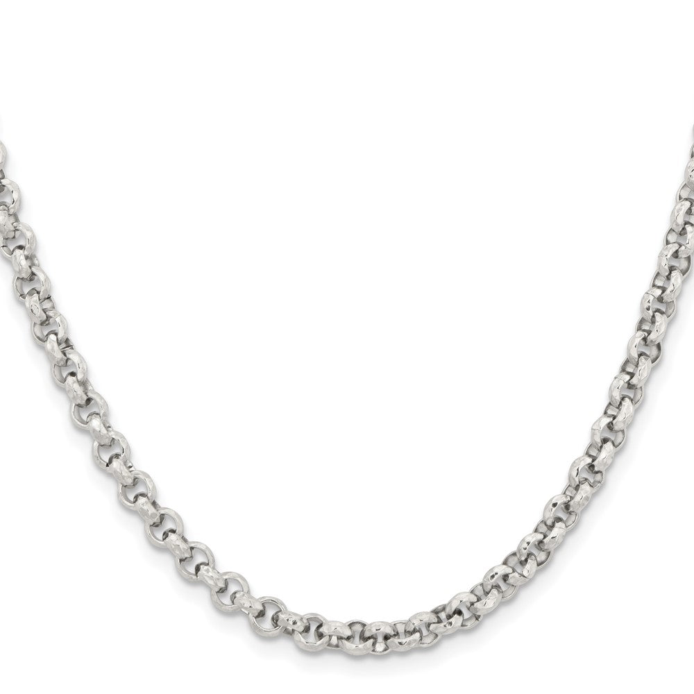 Stainless Steel Polished and Textured Fancy Rolo 22in Chain