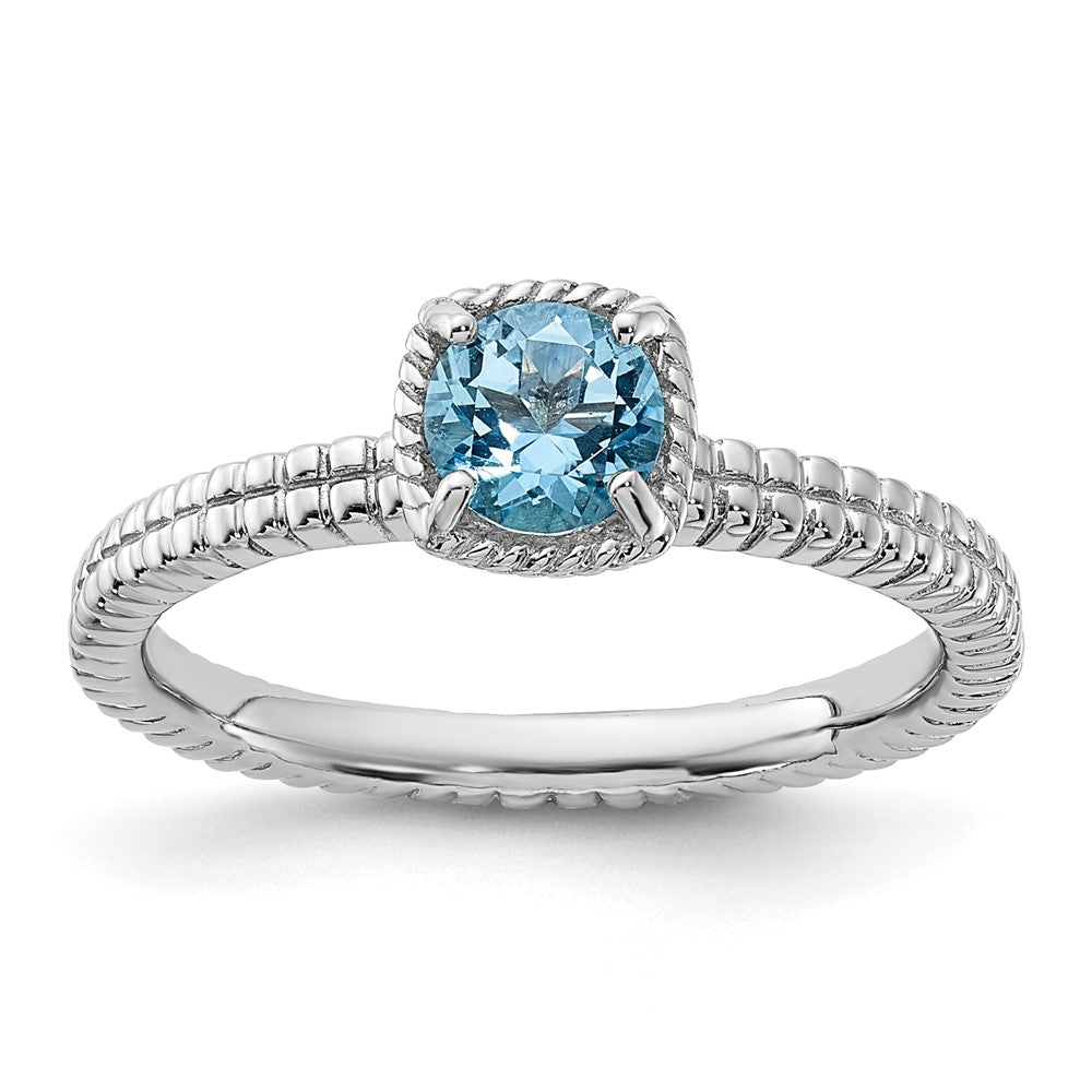 Sterling Silver Stackable Expressions Blue Topaz Ring