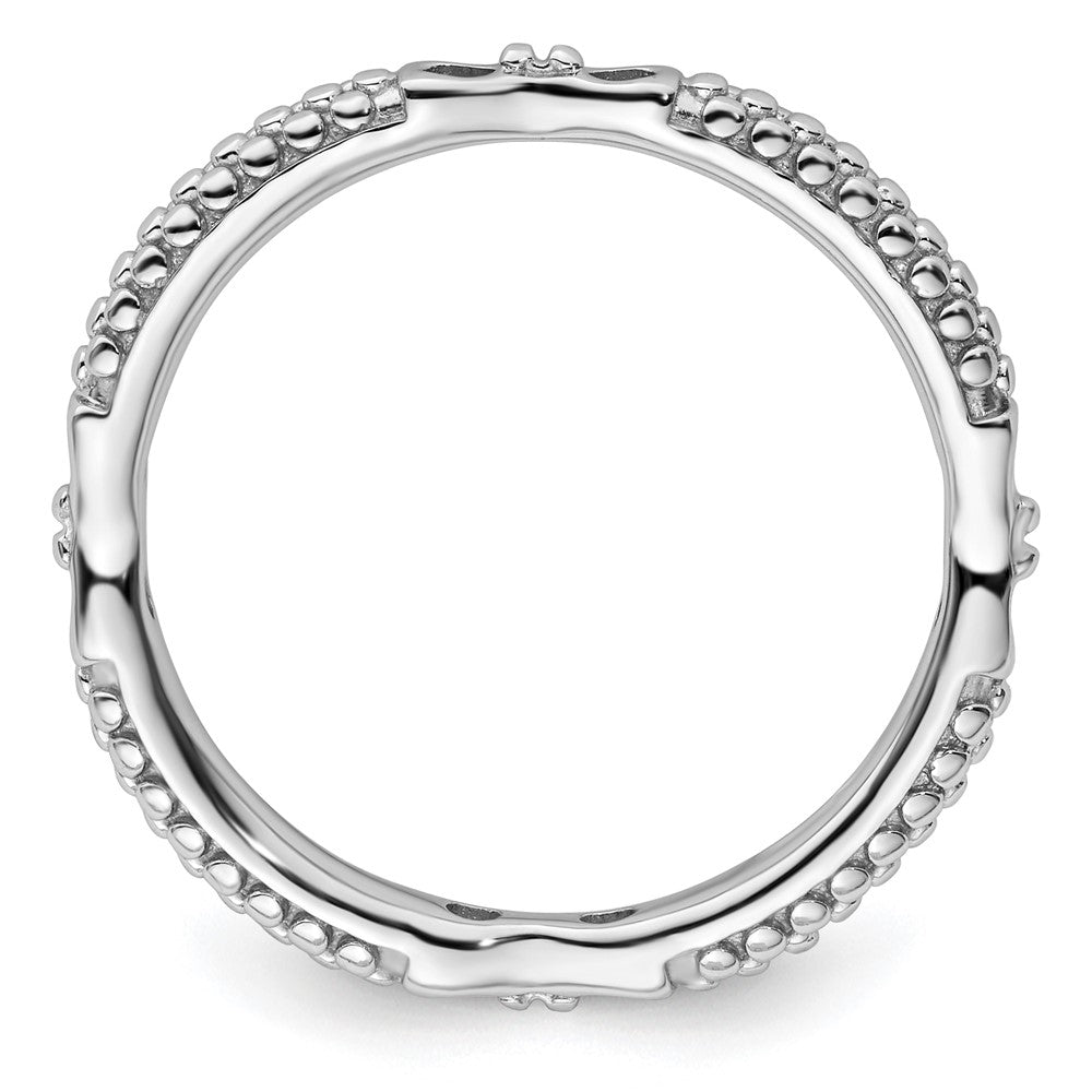 Sterling Silver Stackable Expressions Rhodium-plated Polished Ring