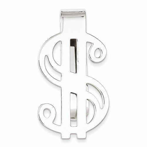 Primal Silver Sterling Silver Rhodium-Plated Dollar Sign Money Clip