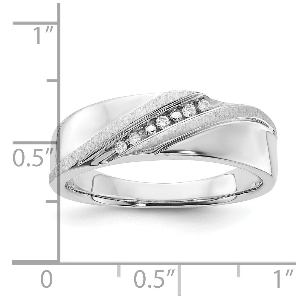 10K White Gold Polished & Brushed Diamond Band