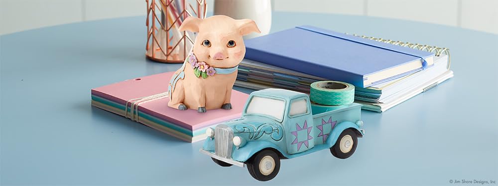 Jim Shore Pig With Flowers Mini Figurine Polyresin Heartwood Creek 6012426