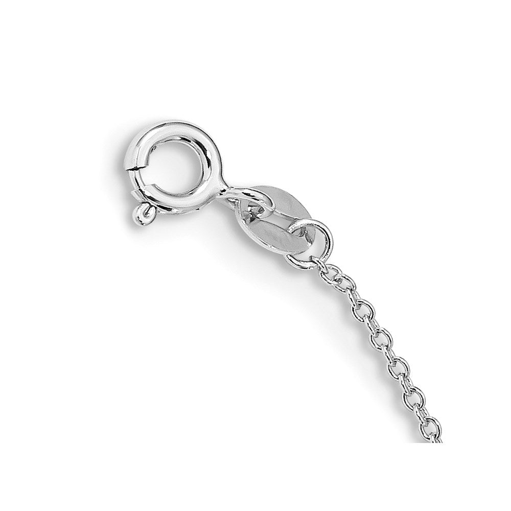 Sterling Silver Rhodium-plated 5-5.5mm White Semi-Round Freshwater Cultured Pearl 5-Station Children's 12 inch Necklace 12 Inches