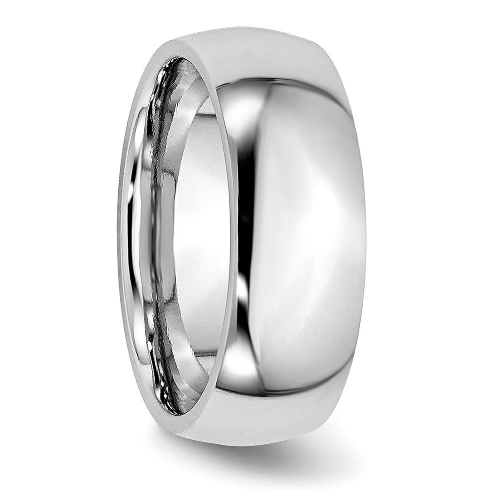 Cobalt Polished 8mm Half Round Band Size - 7.5