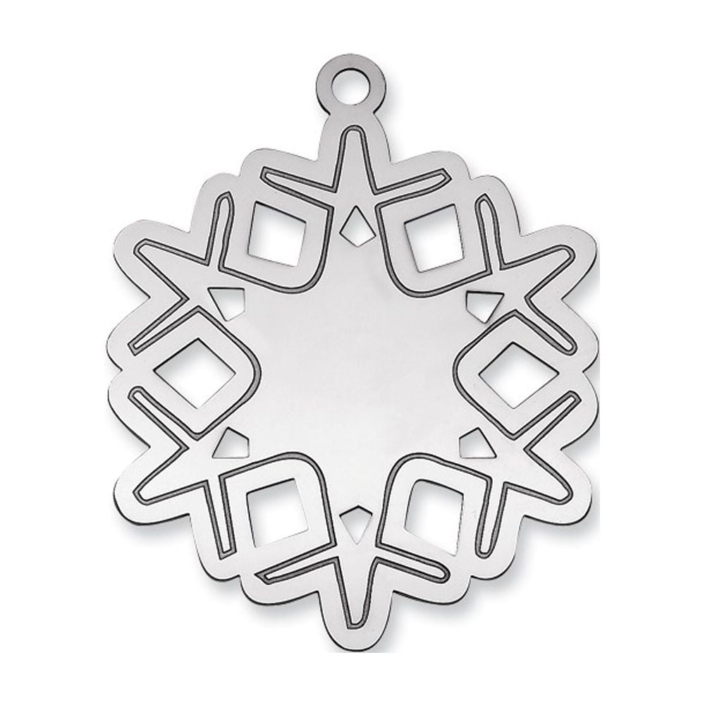 Sterling Silver Rhodium-plated Blank Christmas Snowflake Ornament QQ348B