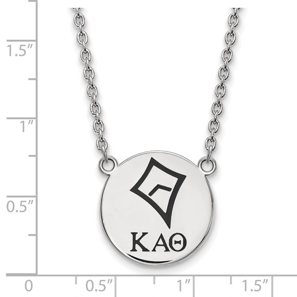 Sterling Silver 18in Official Licensed Greek Sororities Kappa Alpha Theta (???) Small Enamel Pendant w/Necklace