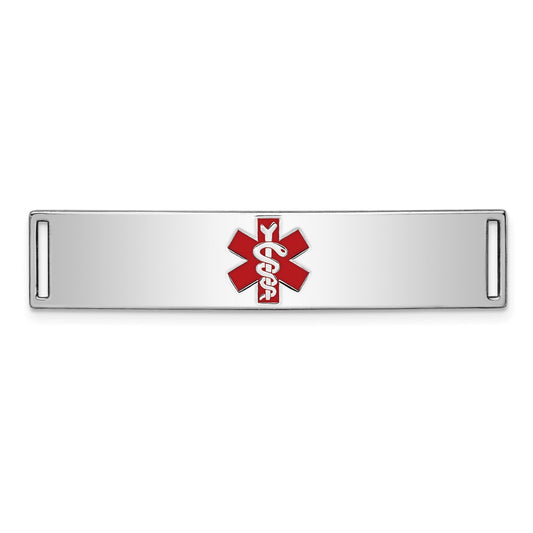 Sterling Silver Rhodium-plated Medical ID Plate 11 inches