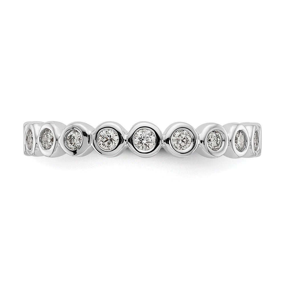 14k White Gold Polished Size 7 Bezel-set 1/2 carat Diamond Complete Eternity Band