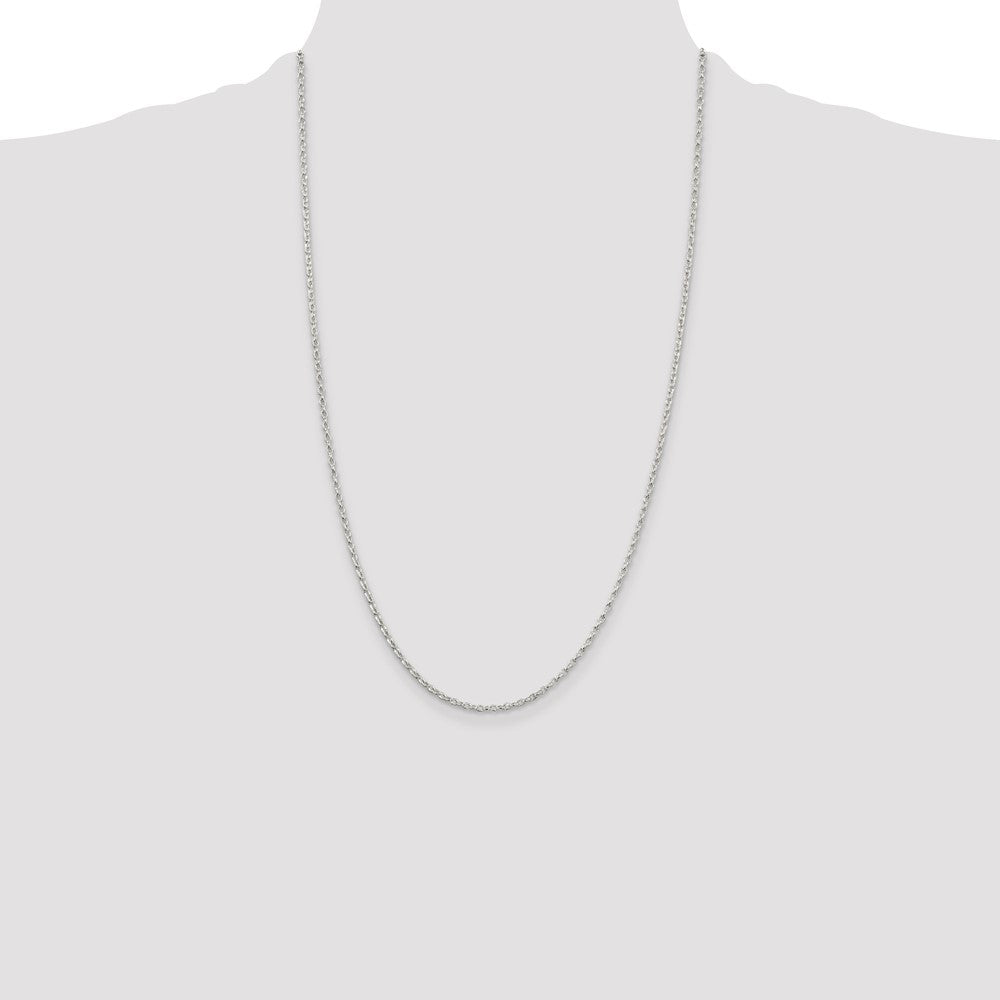Sterling Silver 1.6mm Oval Fancy Rolo Chain 26 Inches