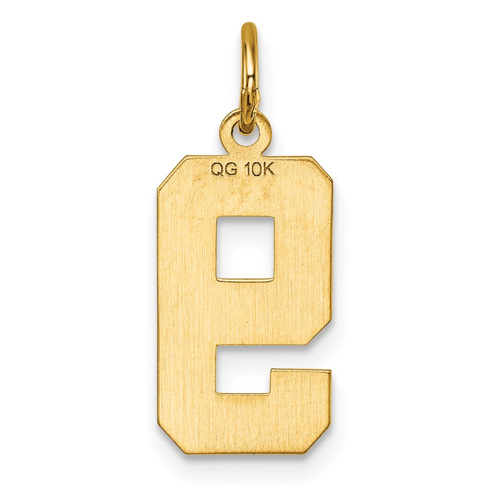 10ky Casted Medium Diamond-cut Number 9 Charm