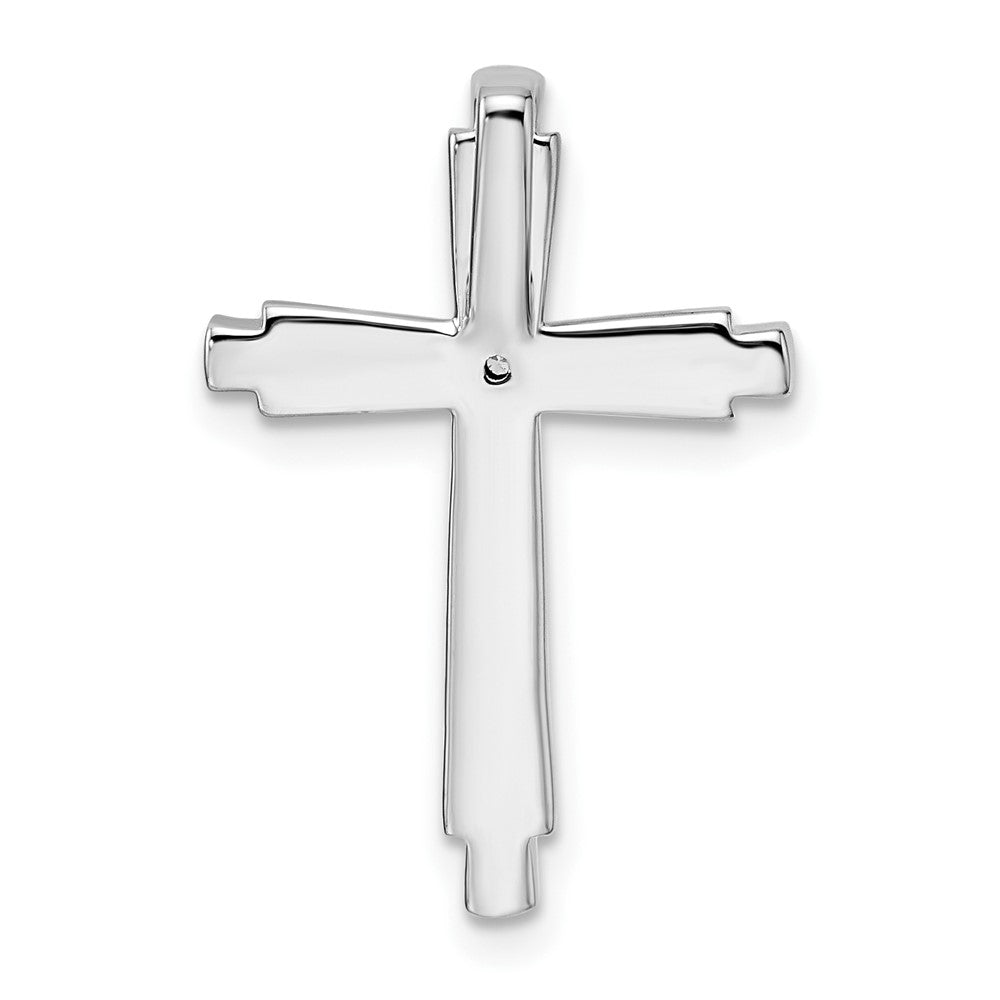 14k White Gold 1/4 carat Lab Grown Diamond VS/SI+ G+ Cross Chain Slide Pendant