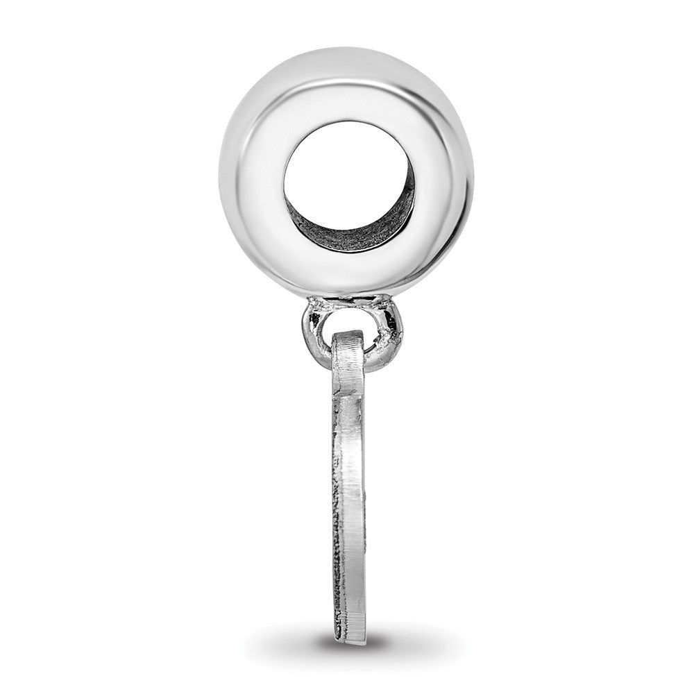 Sterling Silver Rhodium-plated NHL LogoArt Philadelphia Flyers Extra Small Dangle Bead Charm