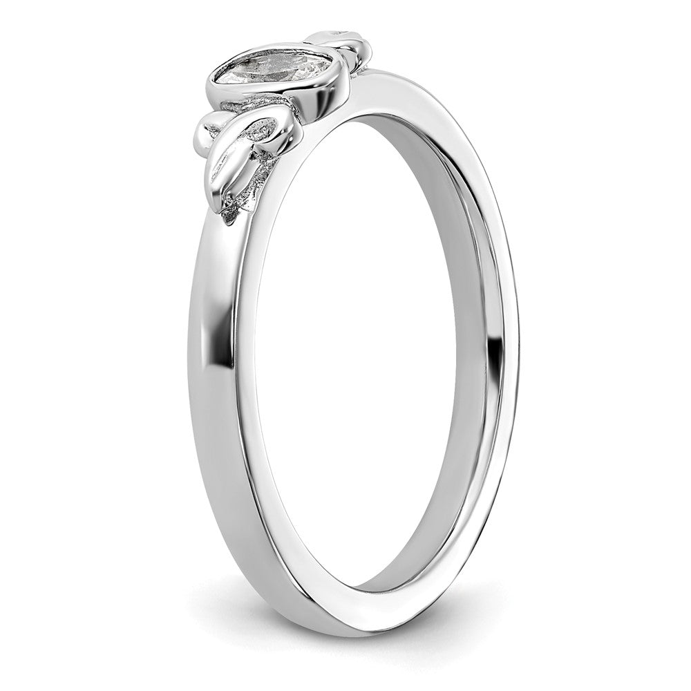 Sterling Silver Stackable Expressions Created White Sapphire Ring Size -8
