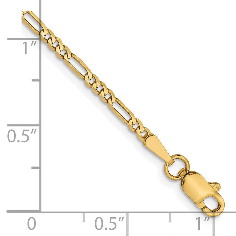 14K 1.8mm Flat Figaro Chain 8  inches