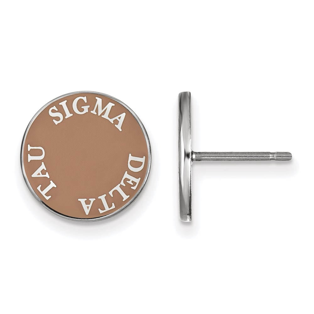 Sterling Silver Official Licensed Greek Sororities Sigma Delta Tau Enameled Post Earrings