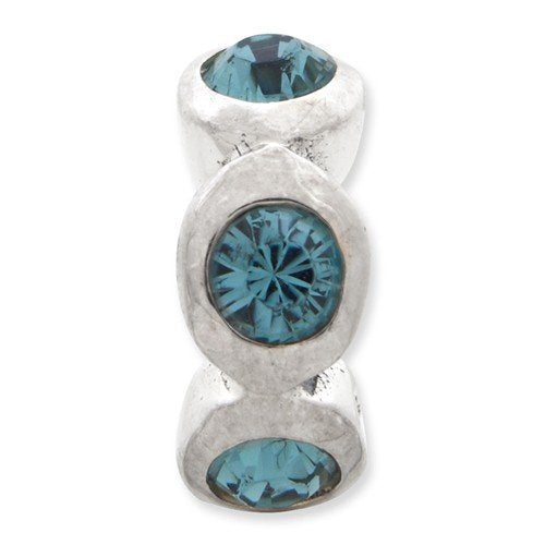 Sterling Silver Reflections Dec Preciosa Crystal Birthstone Bead