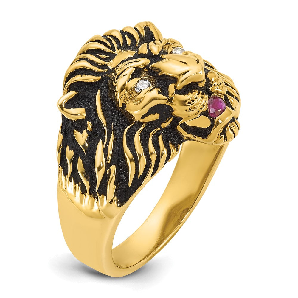 SS & GP IBGoodman Cr. Ruby & CZ Complete Ring