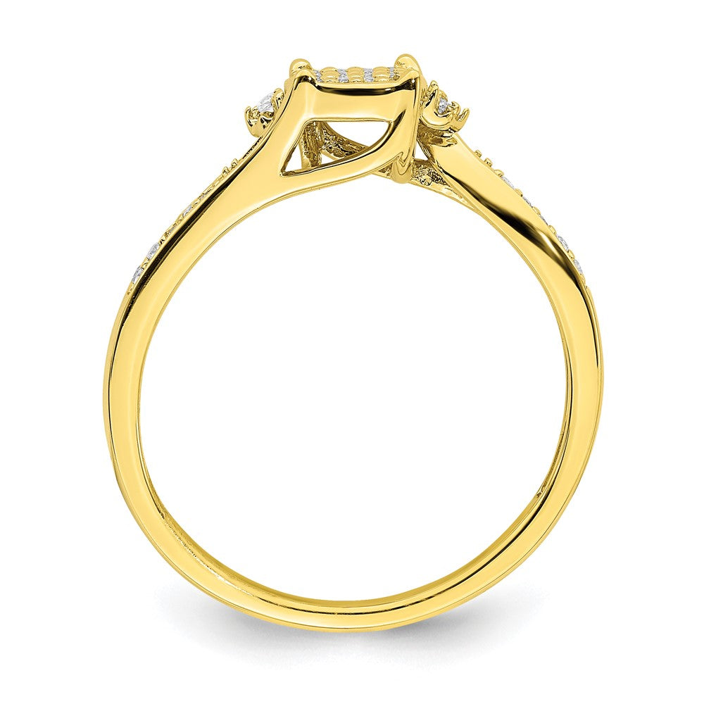 10k Yellow Gold Diamond Cluster Engagement Ring