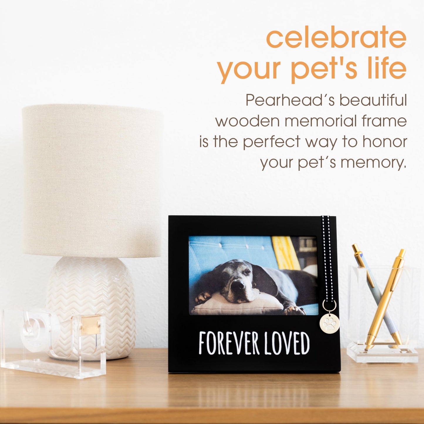Black Wooden FOREVER LOVED Pet Memorial Remembrance 4x6 Photo Frame QGM20985