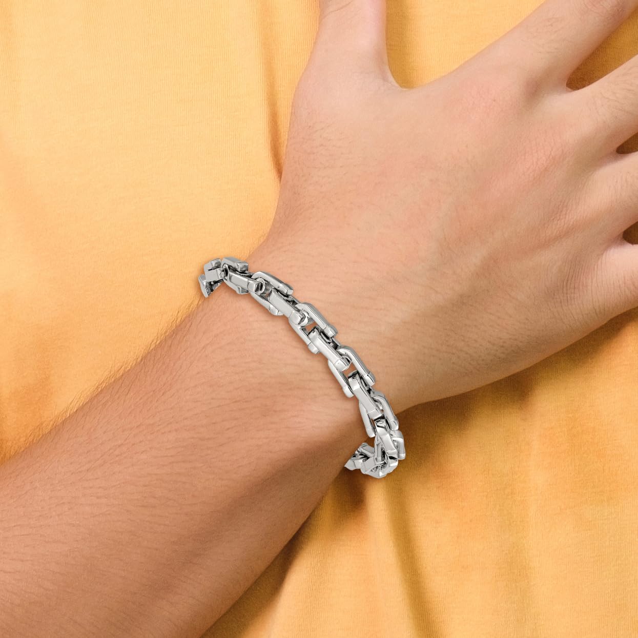 Stainless Steel Polished 8.5in Link Bracelet 8.5 inches
