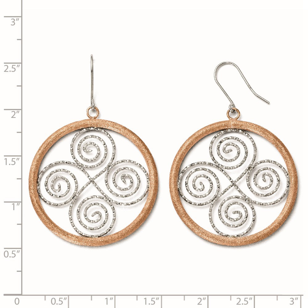 Sterling Silver Rose Gold-plated Shepherd Hook Earrings
