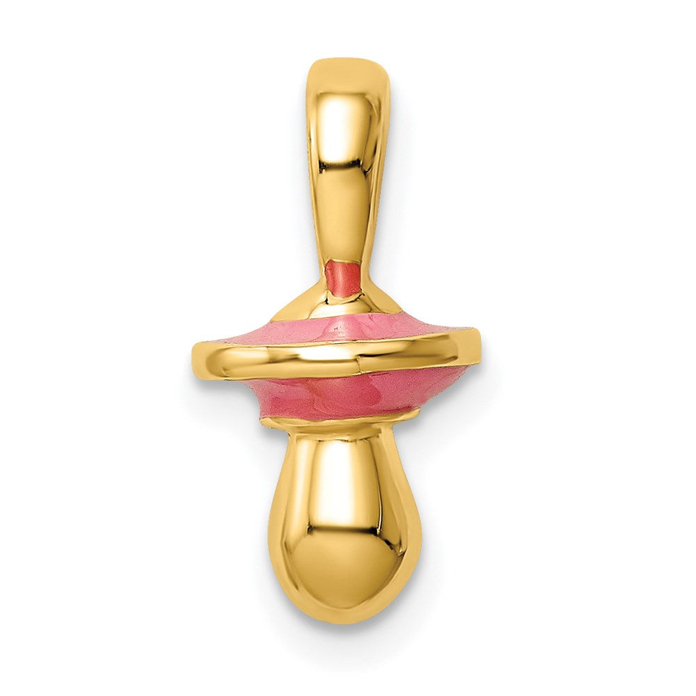 14K 3-D w/ Pink Enamel Pacifier Charm