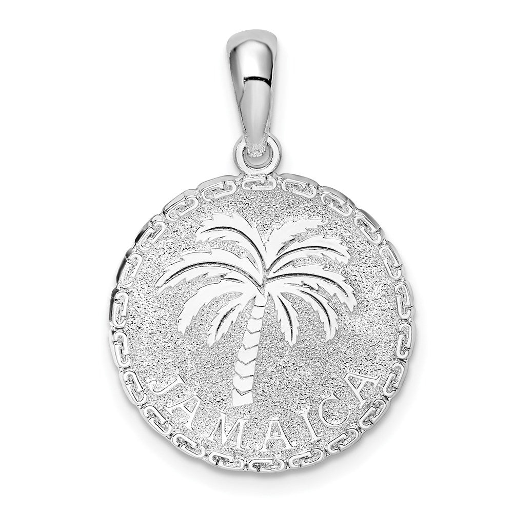 Sterling Silver Jamaica w/Palm Tree Disc Pendant
