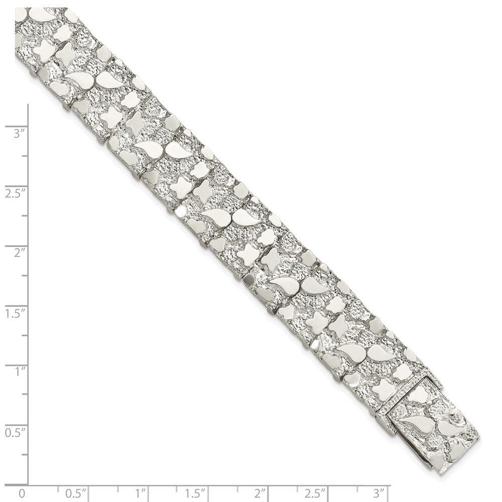 Sterling Silver 15mm Nugget Bracelet 8.5 inches
