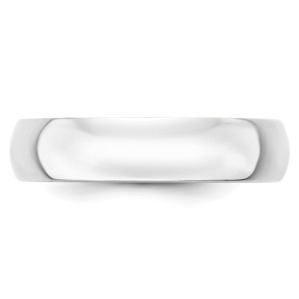 10k White Gold 5mm Lightweight Half Round Wedding Band Size 4