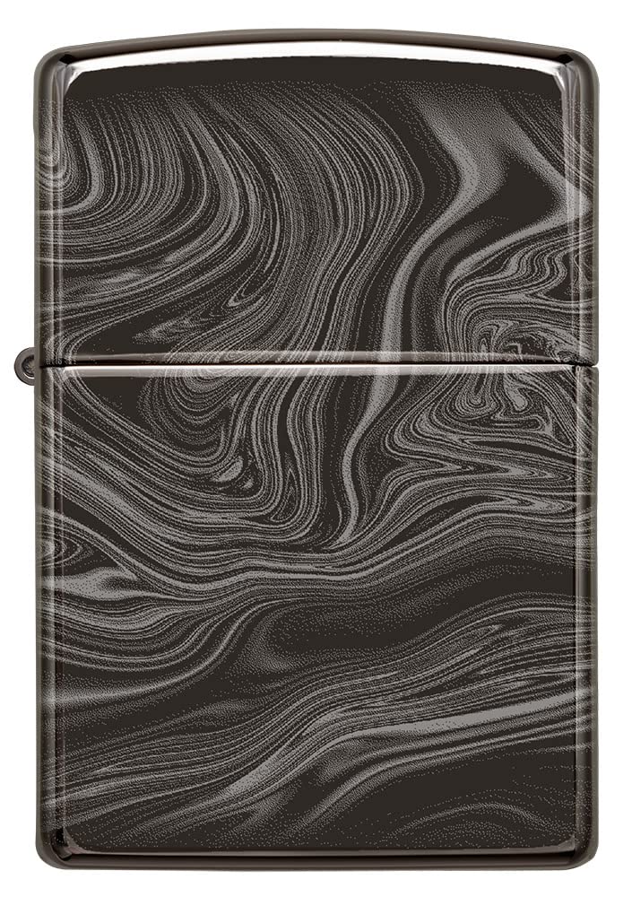 Zippo Marble Pattern 360 Design High Polish Black Pocket Lighter