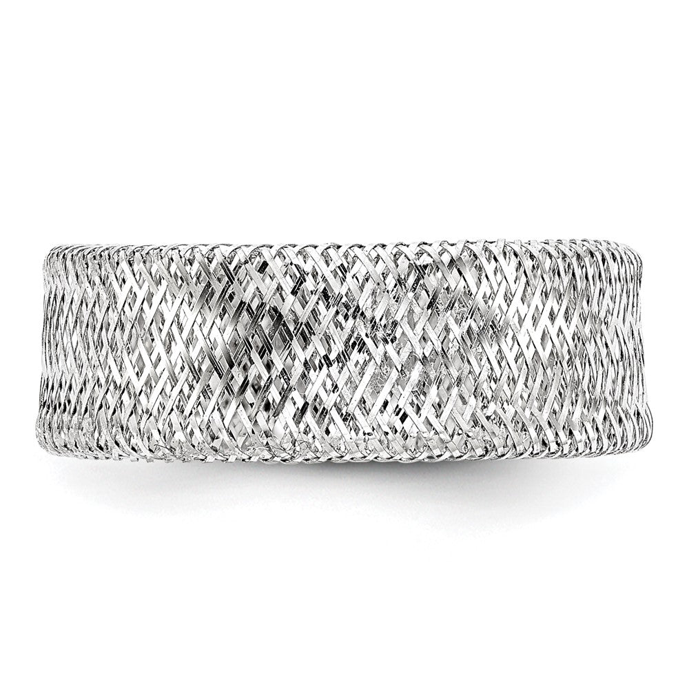 14k w/White Rhodium-plating Stretch Ring