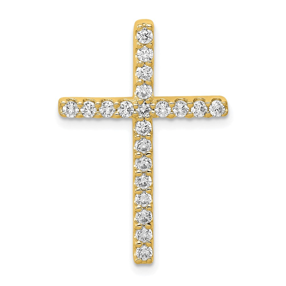 14k 1/2 carat Lab Grown Diamond VS/SI+ G+ Cross Chain Slide Pendant