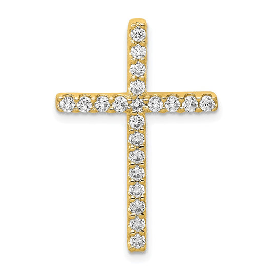14k 1/2 carat Lab Grown Diamond VS/SI+ G+ Cross Chain Slide Pendant