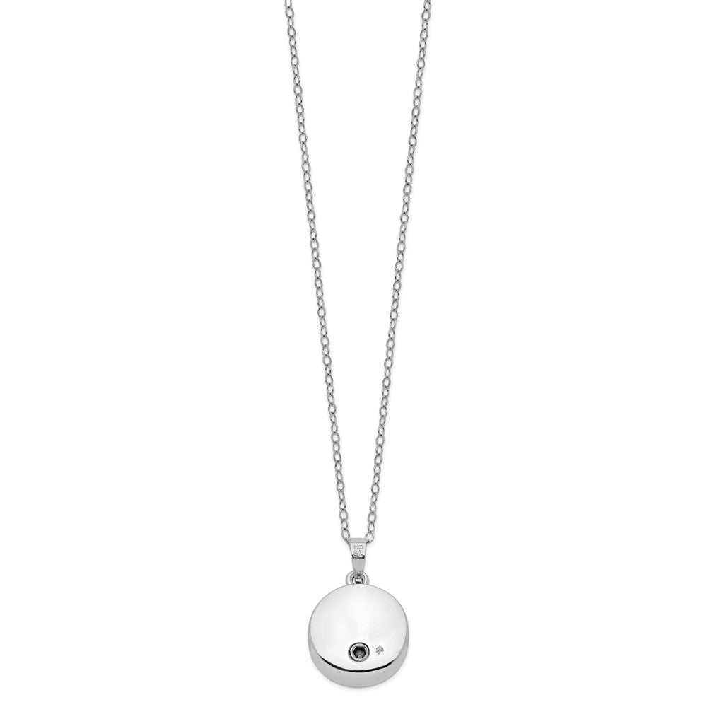 Sentimental Expressions Sterling Silver Rhodium-plated Enameled Paw Print Ash Holder 18 Inch Necklace 18 Inches