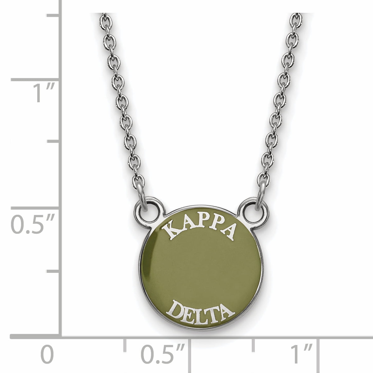 Sterling Silver 18in Official Licensed Greek Sororities Kappa Delta (??) XS Enamel Pendant w/Necklace