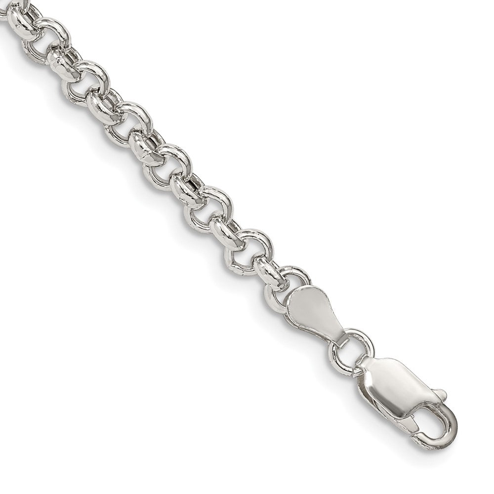 Sterling Silver 4.25mm Semi-solid Rolo Chain 8 inches