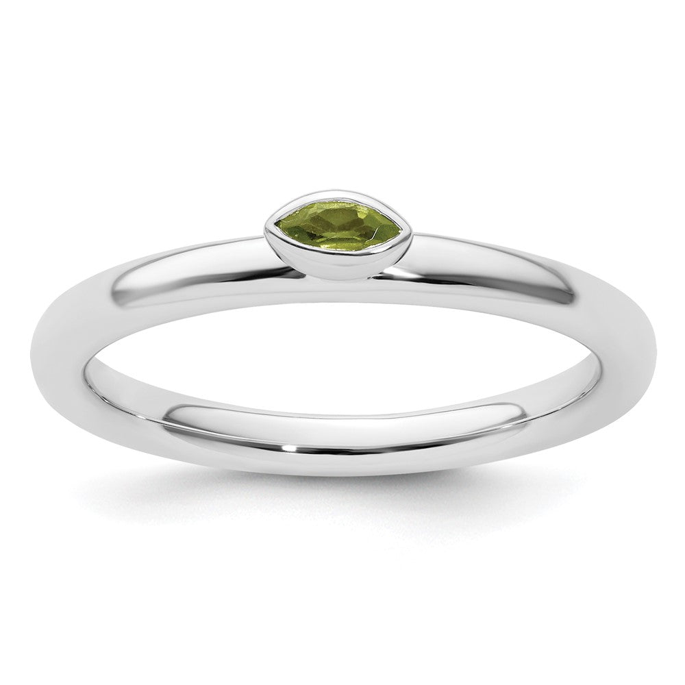 Sterling Silver Stackable Expressions Peridot Ring Size -10
