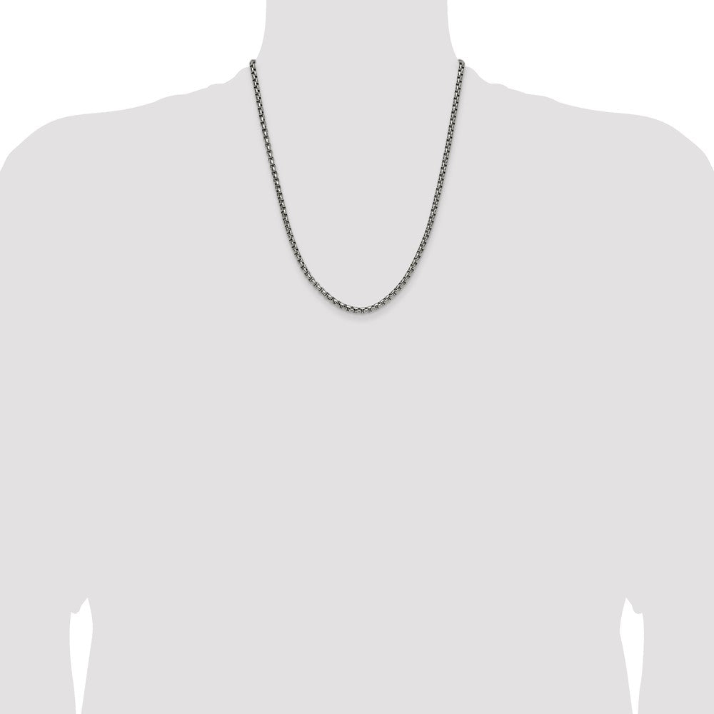 Stainless Steel Polished 3.9mm 22in Rounded Box Chain