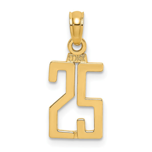 10K Number 25 Pendant