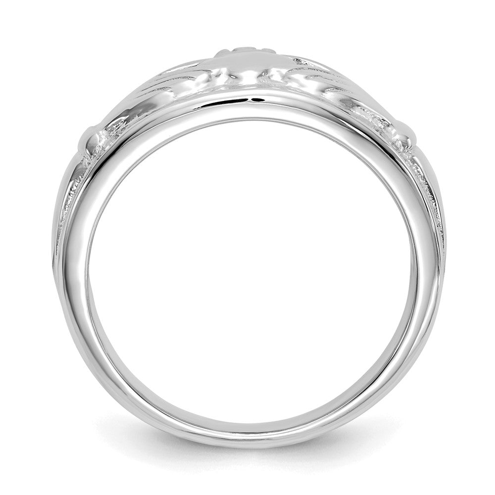 14k White Gold Ladies Claddagh Ring size 6