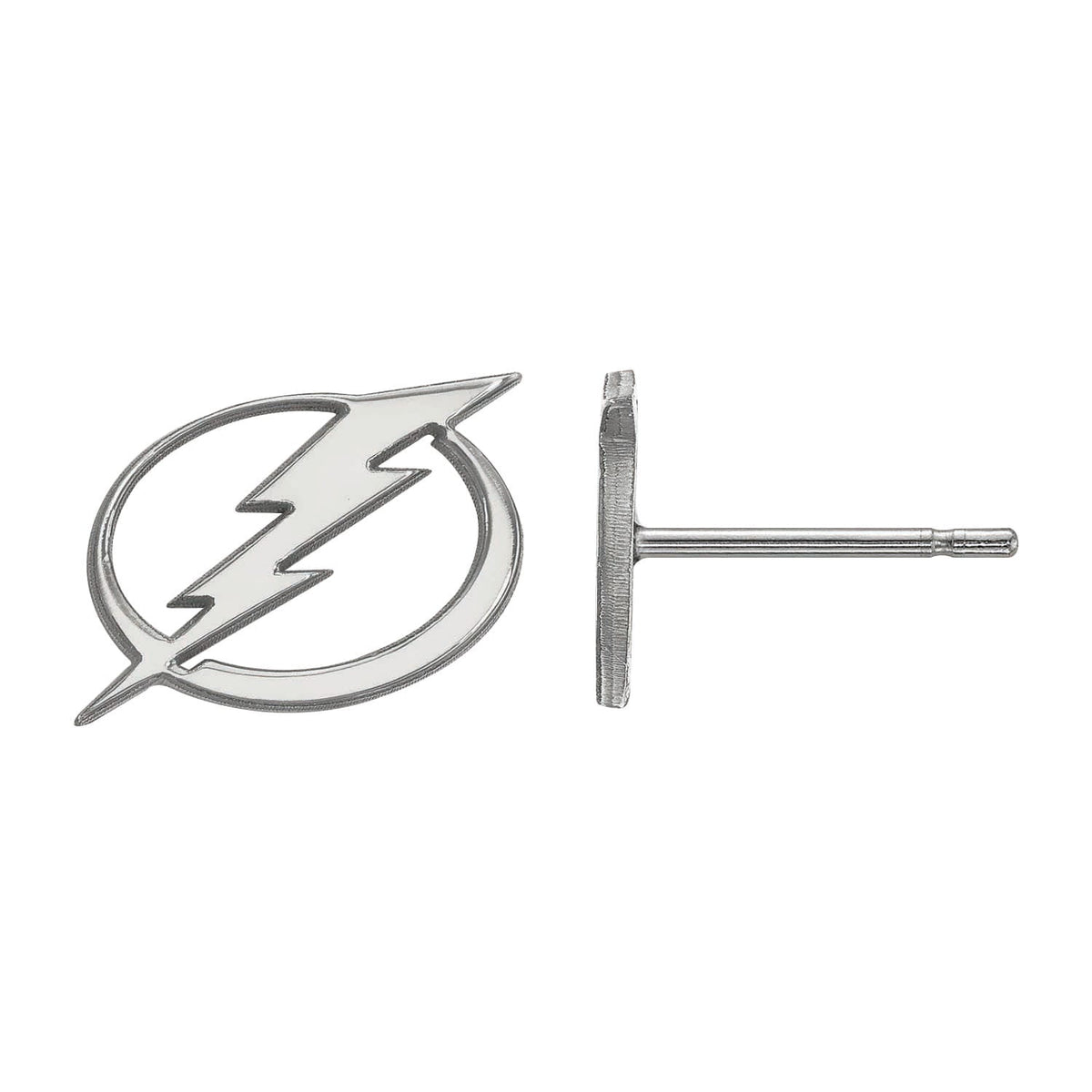 Sterling Silver Rhodium Plated NHL Tampa Bay Lightning XS Post Earrings