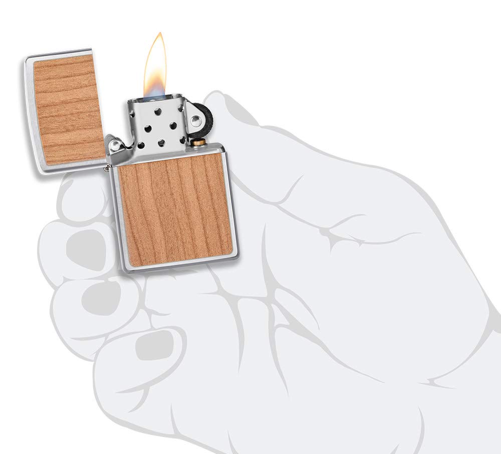 Zippo Woodchuck USA Cherry Brushed Chrome Pocket Lighter