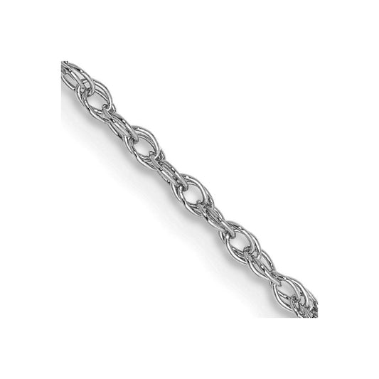 14K White Gold 26 inch 1.3mm Heavy Baby Rope with Lobster Clasp Chain